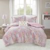 Metallic Printed Comforter Set with Throw Pillow Full/Queen