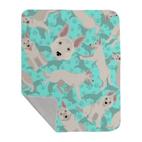White German Shepherd Quilted Blanket 50x60 Artwork Pattern Quilted Throw Blanket for Bed, Couch, Sofa, Soft and Lightweight
