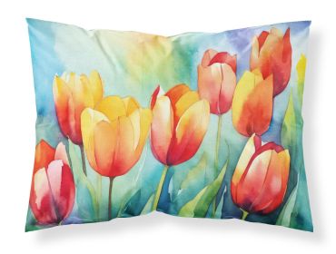 Tulips in Watercolor Standard Pillowcase Lightweight Super Soft Easy Care Decorative Artwork Pillowcase, Standard