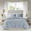 3 Piece Reversible Scalloped Edge Quilt Set Blue King/Cal King