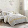 6 Piece Cotton Percale Quilt Set with Throw Pillows Yellow Full/Queen