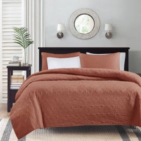 3 Piece Reversible Quilt Set Clay Red King/Cal King