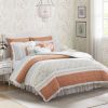 9 Piece Cotton Percale Comforter Set Coral King