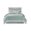 Oversized Cotton Jacquard Comforter Set Aqua King