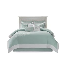 Oversized Cotton Jacquard Comforter Set Aqua King