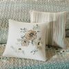 6 Piece Cotton Quilt Set with Throw Pillows Green Full/Queen