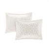 3 Piece Tufted Cotton Chenille Bedspread Set Off-White Full/Queen
