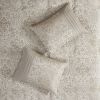 12 Piece Jacquard Comforter Set with Bed Sheets Khaki Cal King