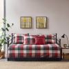 6 Piece Reversible Plaid Daybed Cover Set Red Daybed