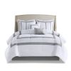 8 Piece Embroidered Comforter Set White Queen