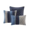 7 Piece Microsuede Comforter Set Navy Cal King