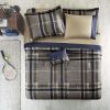 Twin Plaid Comforter Set with Bed Sheets
