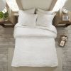 King/Cal King 3 Piece Tufted Cotton Chenille Palm Duvet Cover Set