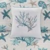 6 Piece Cotton Sateen Quilt Set with Throw Pillows Aqua Full/Queen