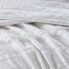 4 Piece Reversible Ruffle Quilt Set with Throw Pillow White Full/Queen