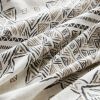 4 Piece Printed Comforter Set with Throw Pillow Black/Ivory Full/Queen