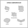 8 Piece Embroidered Comforter Set Navy Cal King