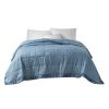 Oversized Down Alternative Blanket with Satin Trim Slate Blue Full/Queen