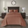 3 Piece Reversible Bedspread Set Clay Red Queen