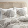 King/Cal King 4 Piece Printed Duvet Cover Set with Throw Pillow