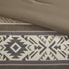 5 Piece Stripe Herringbone Comforter Set with Throw Pillows Brown King/Cal King