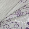 6 Piece Printed Cotton Quilt Set with Throw Pillows Taupe Grey/Purple Full/Queen