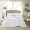 5 Piece Ruffled Comforter Set White Queen
