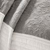7 Piece Quilt Set with Euro Shams and Throw Pillows Black Full/Queen
