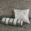 5 Piece Jacquard Bedspread Set with Throw Pillows Blue/Brown King