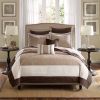 7 Piece Quilt Set with Euro Shams and Throw Pillows Beige King/Cal King