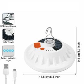 Rechargeable 60 LED Outdoor Camping Tent Light USB & Solar Lantern Hiking Lamp (Option: WHITE)