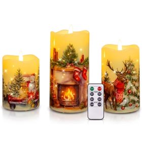 Christmas Flameless Candles, Battery Operated Candles With Remote (Option: WHITE)