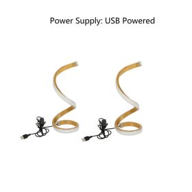 2 Pack Spiral LED Table Lamp, 3 Color Dimmable USB Powered Desk Lamp, Modern Curved Bedside Night Light, Soft Eye-Caring Lighting For Bedroom Liv (Option: golden)