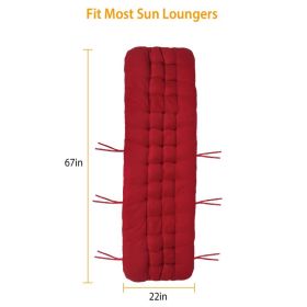 1Pc Chaise Lounger Cushion Recliner Rocking Chair Sofa Mat Deck Chair Cushion Chair Not Inlcuded  Standard Type (Option: Red-Standard)