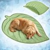 Dog Cooling Mat, Ginkgo Leaf Shape, Pet Pad with Cooling Nylon & Soft Fleece, Q-Max > 0.4 Reversible All Season Blanket for Dogs & Cats