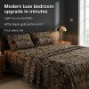 4pcs ultra-soft 85g brushed printed sheets and pillowcases, machine washable, suitable for all seasons