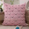 Easter Pillow Covers 20x20 inch Set of 2 Easter Decorations Pink Ears Beige Rabbit Soft Plush Faux Fur Jacquard Throw Pillows for Bedroom Sofa Holiday