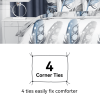 Blue White Floral Duvet Cover Set 3 Piece, Queen Size - Ultra Soft Microfiber Bedding Set with 2 Pillowcases (20x30 Inches) | Machine Washable