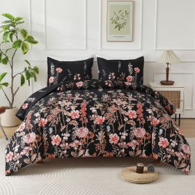 3pieces Comforter set King (Comforter *1+Pillowcase*2) Extremely diverse styles (Style: HeiSeFanHua)