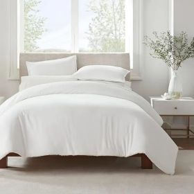 Serta Simply Clean Solid Duvet cover QUEEN (Color: White, size: Queen)