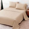 4pcs ultra-soft 85g sheet and pillowcase set, soft solid color, machine washable, suitable for all seasons, Christmas comfortable bedding set