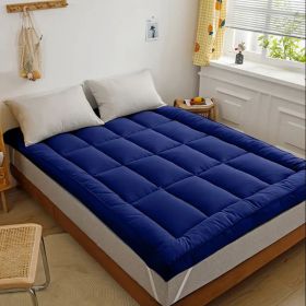 Topper Pad for Mattress Queen (Color: navy blue)
