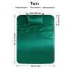 4-piece ultra-soft 85g satin sheet and pillowcase set, solid color, machine washable, suitable for all seasons, comfortable bedding set, for single