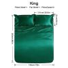 4-piece ultra-soft 85g satin sheet and pillowcase set, solid color, machine washable, suitable for all seasons, comfortable bedding set, for single