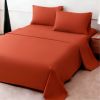 4pcs ultra-soft 85g sheet and pillowcase set, soft solid color, machine washable, suitable for all seasons, Christmas comfortable bedding set