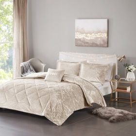 Twin/Twin XL Velvet Comforter Set with Throw Pillow (Color: as Pic)
