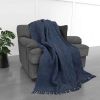 Kathy Ireland Oversized Chenille Fringed Basket Throw
