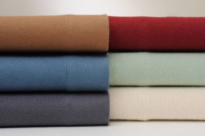 Bibb Home Solid Flannel 4 Piece Sheet Set (Color: Navy, size: Full)
