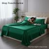4-piece ultra-soft 85g satin sheet and pillowcase set, solid color, machine washable, suitable for all seasons, comfortable bedding set, for single