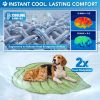 Dog Cooling Mat, Ginkgo Leaf Shape, Pet Pad with Cooling Nylon & Soft Fleece, Q-Max > 0.4 Reversible All Season Blanket for Dogs & Cats